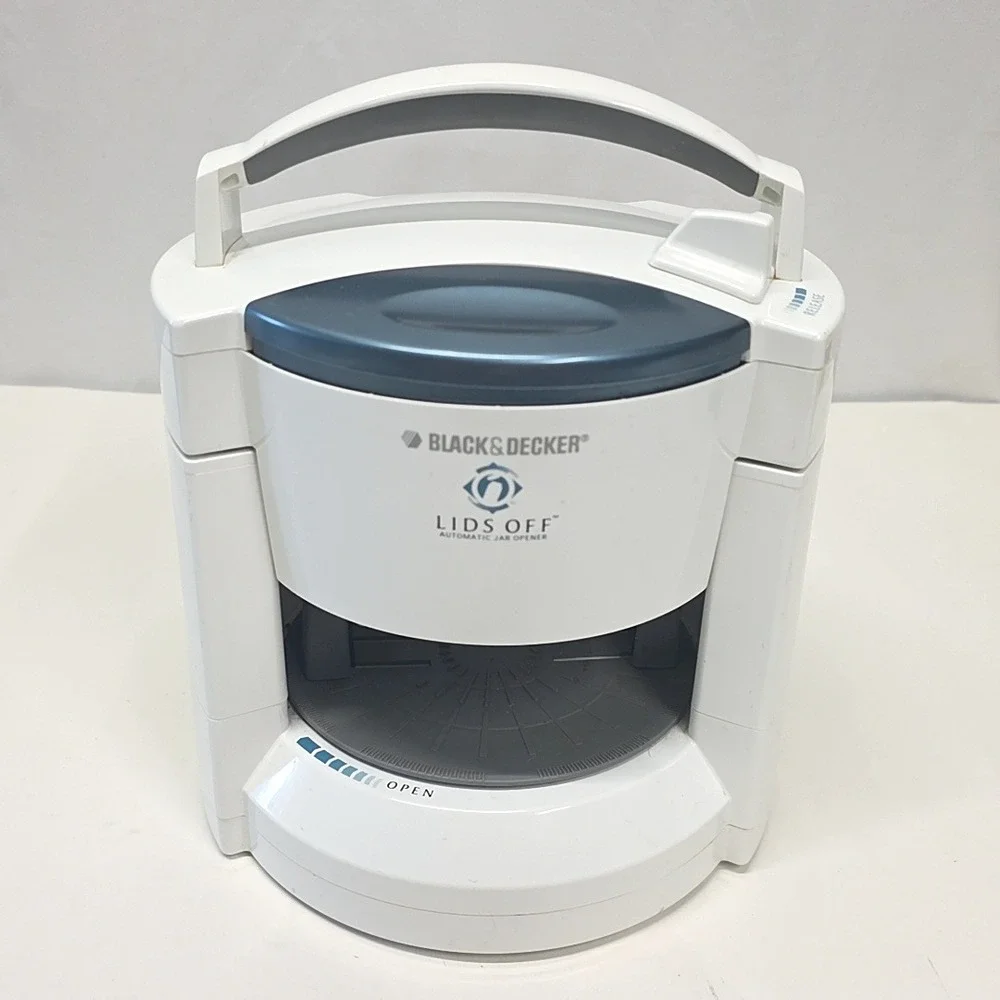 Black & Decker Lids Off Jar Opener JW200 White Electric Automatic Adjustable